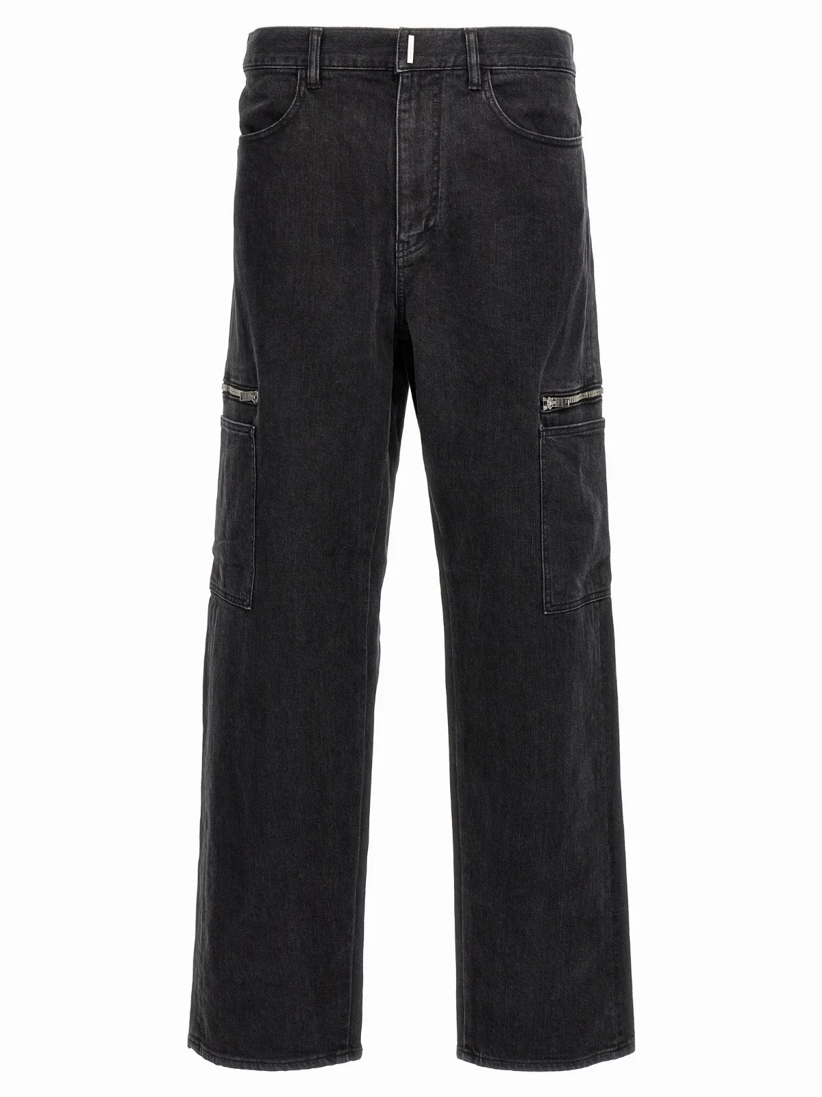 Zipped-Pocket Denim Cargo Pants