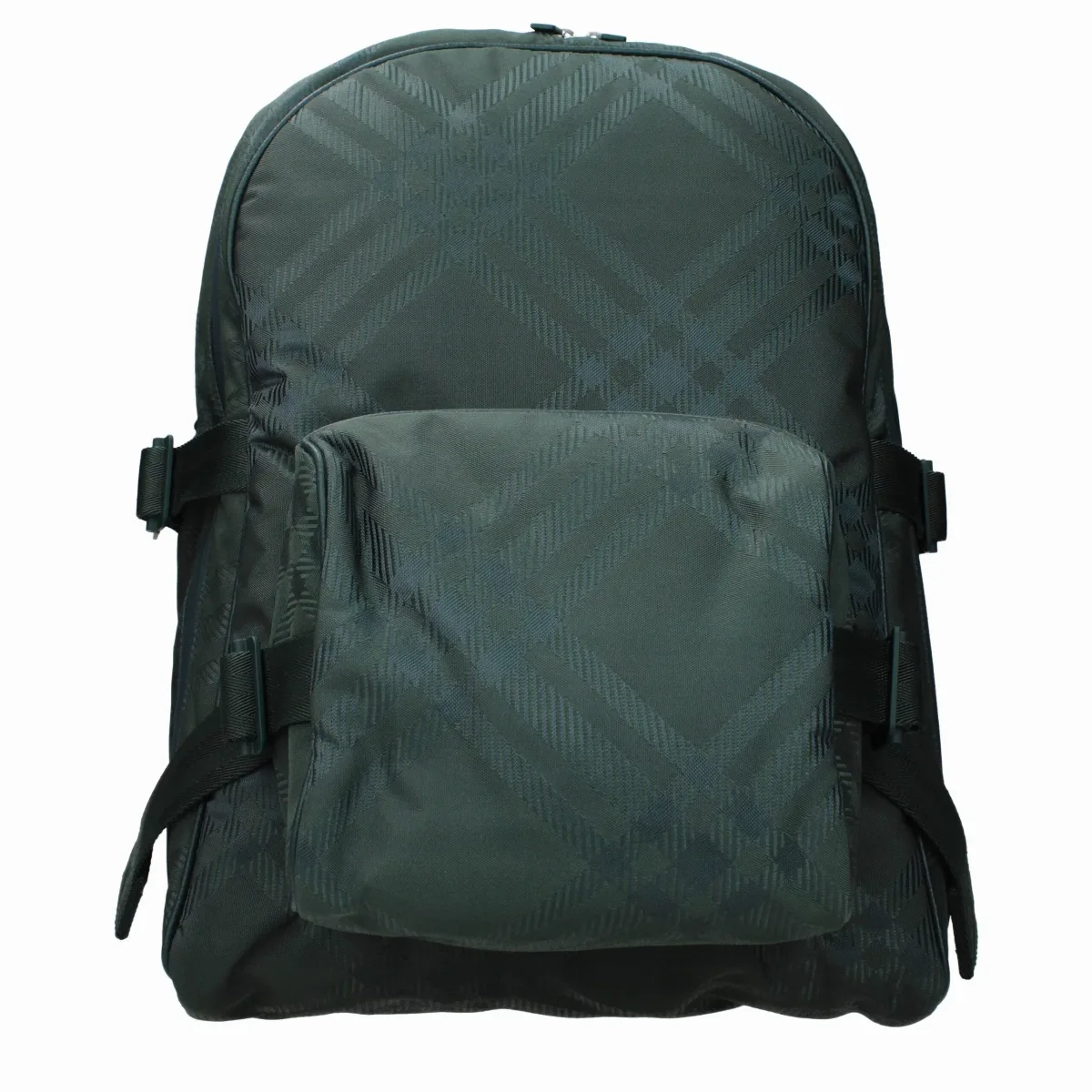 Check-Patterned Fabric Backpack
