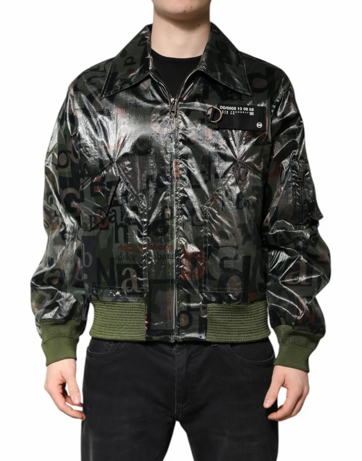 Logo-Print Nylon Bomber Jacket