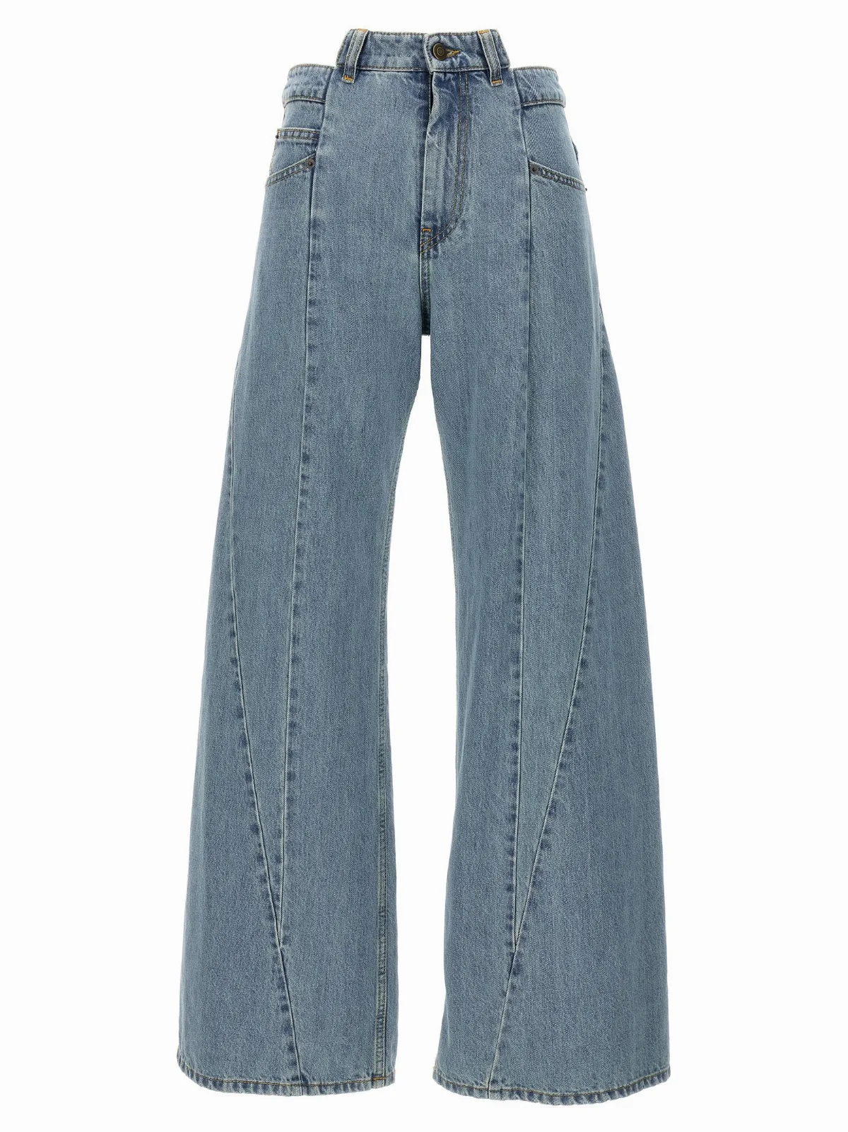 Asymmetrical Cotton Jeans