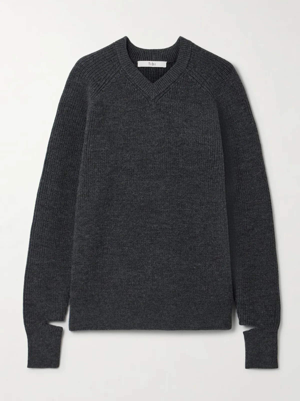 - Cutout Ribbed Wool-blend Sweater -