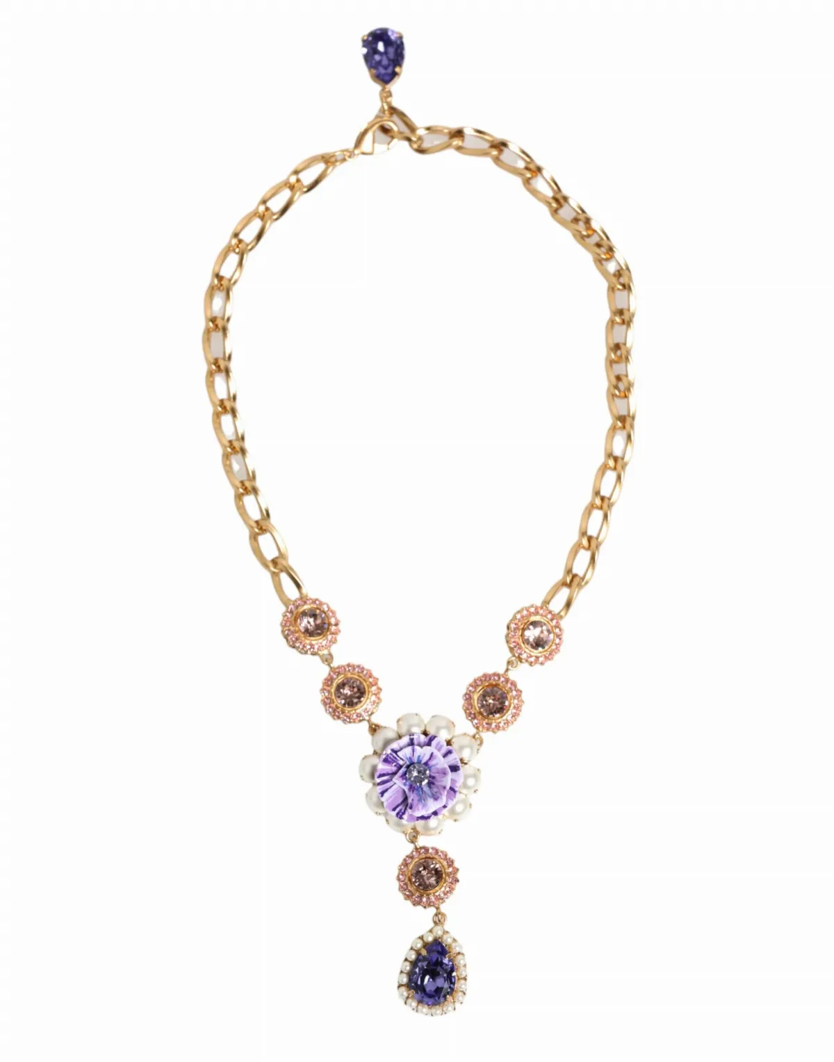 Crystal Floral Pendant Necklace by Dolce & Gabbana