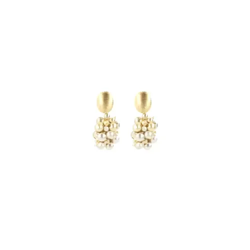 Glassberry Cone Small Irregular Double Stone Earrings in Silver & Gold by LOTT.gioielli