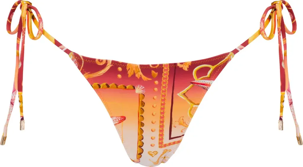 Le Triangle Tie Side Pattern Bikini Bottom by Sunkissed