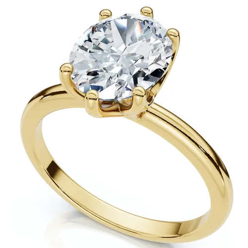 Certified 1 1/2ct Lotus Solitaire Diamond Engagement Ring 14k Gold Lab Grown by Bliss Diamond