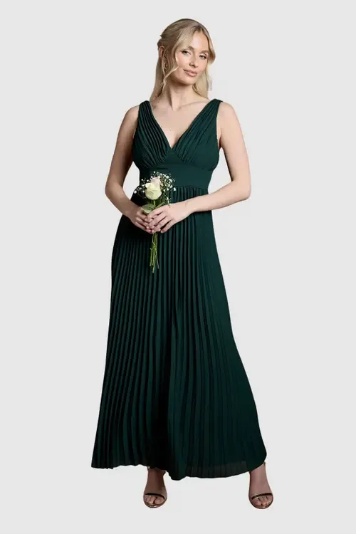 Plunge Neck Maxi Dress