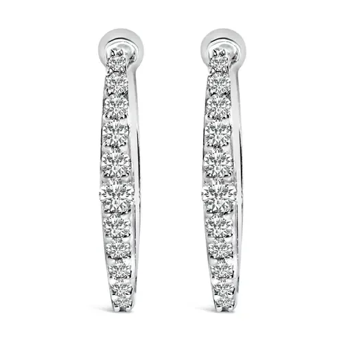 10K Gold 1/4 Cttw Lab Grown Diamond Heart Shaped Huggy Hoop Earrings by Haus of Brilliance