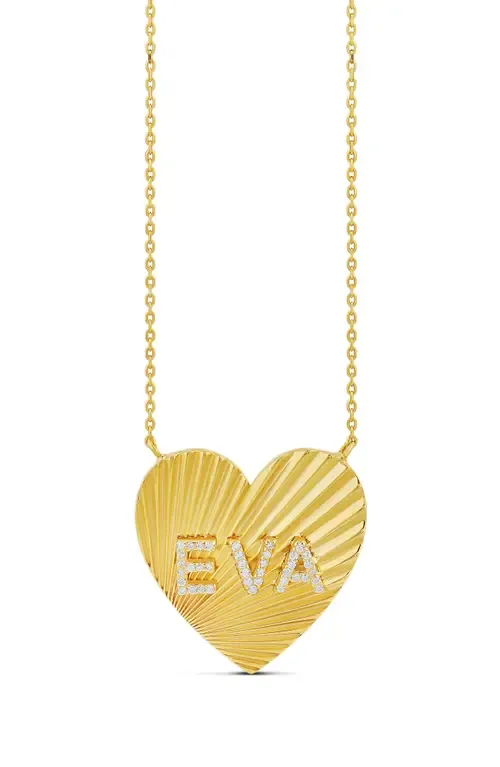 Fluted Heart Initial Pendant Necklace by SHYMI