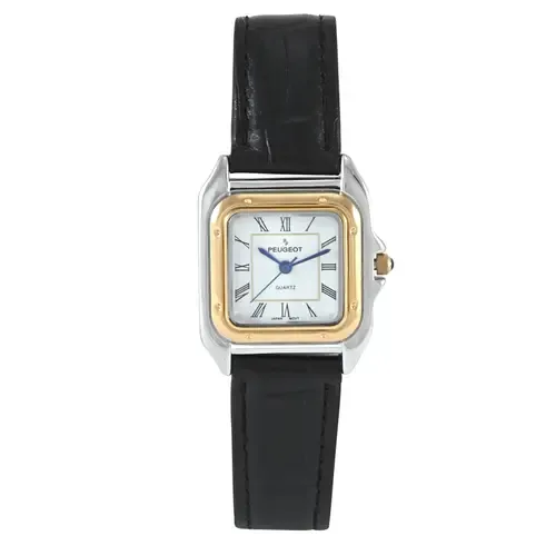 Slim Leather Tank Watch 36MM by Peugeot