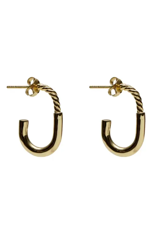 High Polish J-Shaped Hoop Earrings by Argento Vivo Sterling Silver