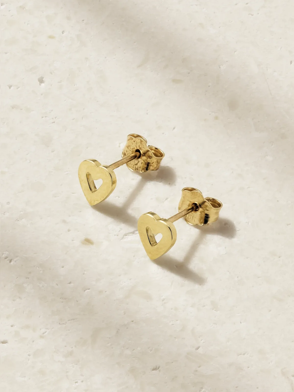 - Mini Open Heart 18-karat Gold Earrings -