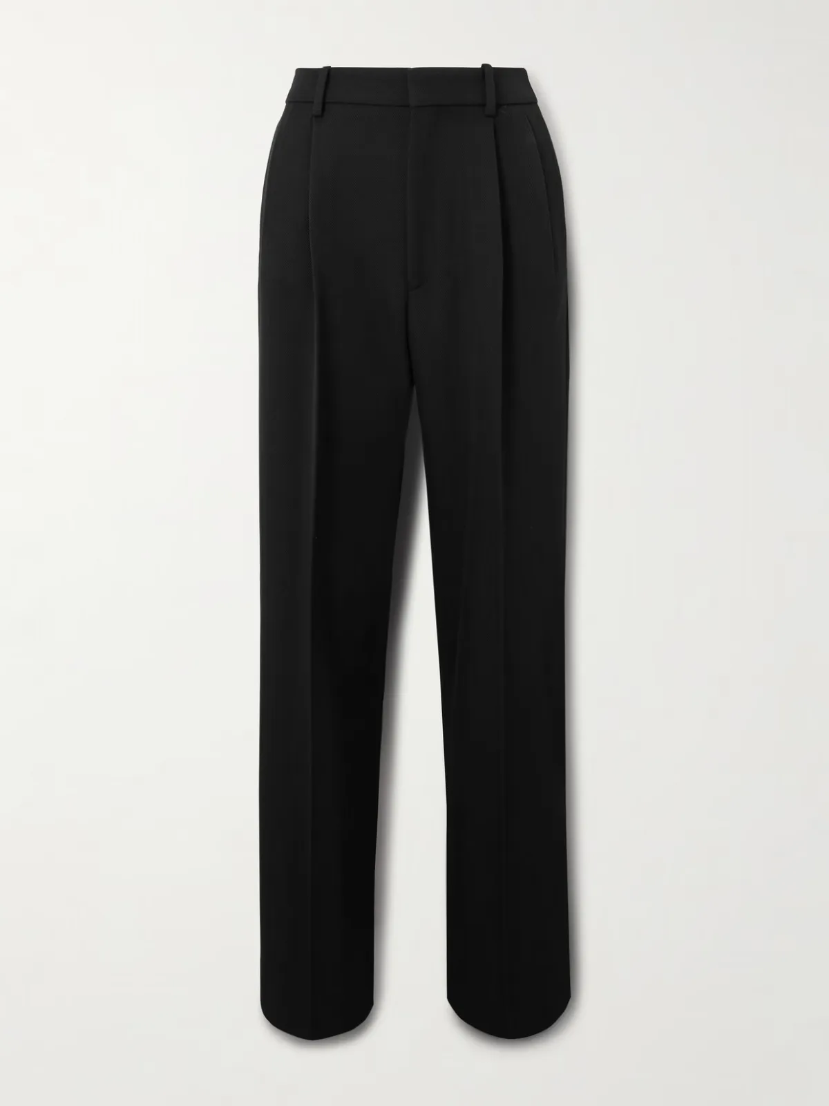 - Grain De Poudre Wool Pleated Wide-leg Pants -