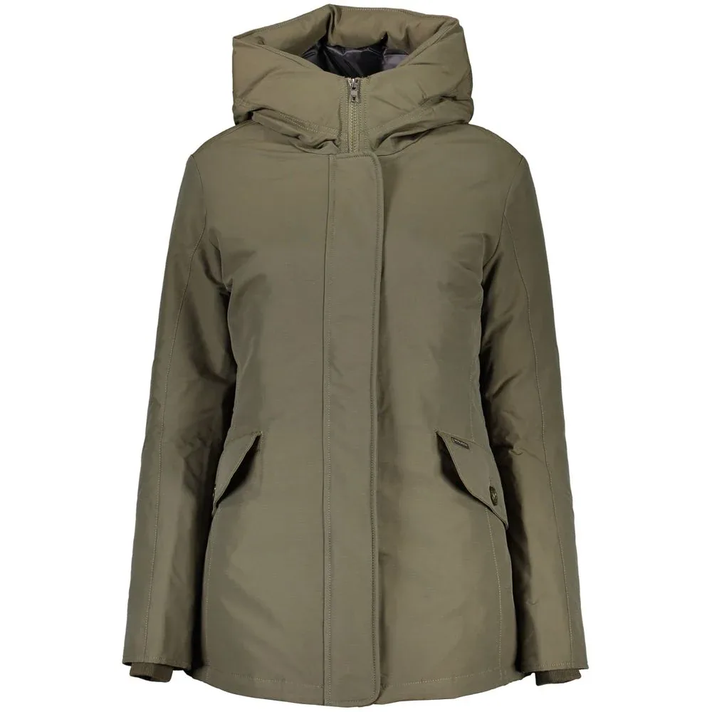 Cotton-Polyamide Hooded Down Jacket