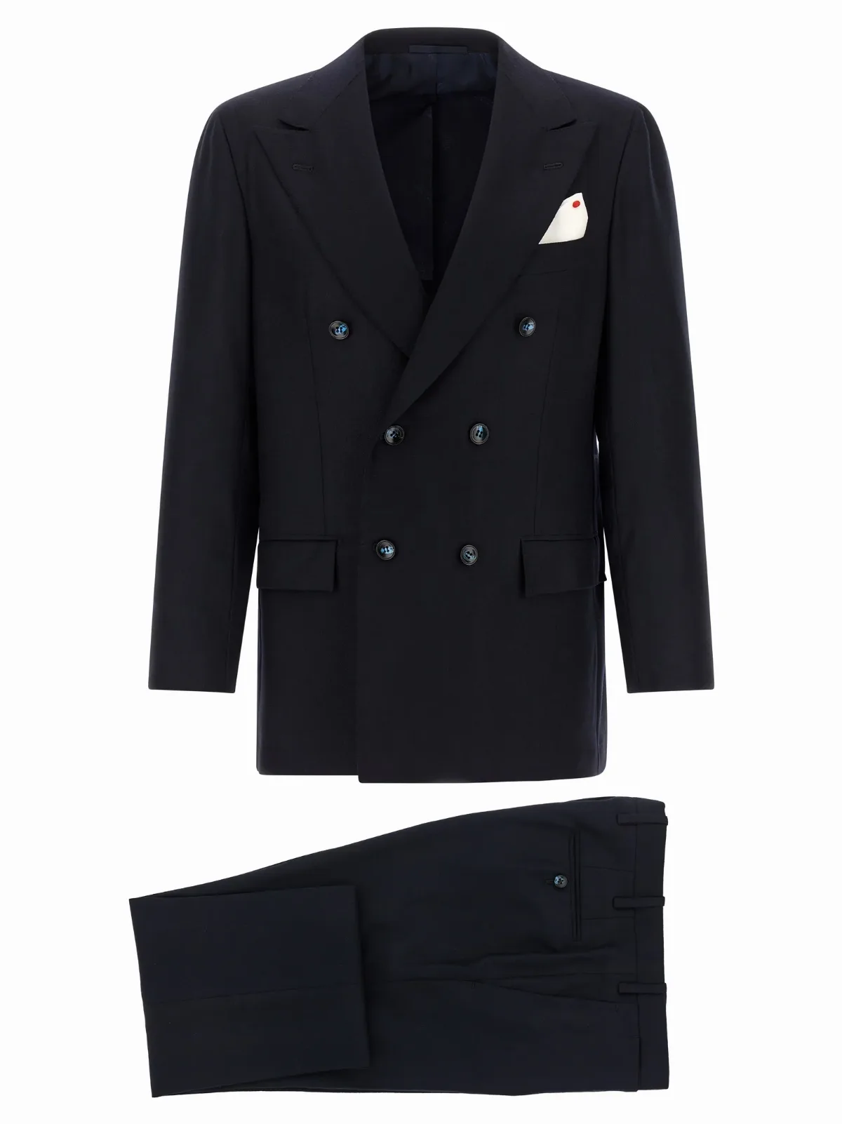 Virgin Wool and Cashmere Double-Breasted Pant Suit