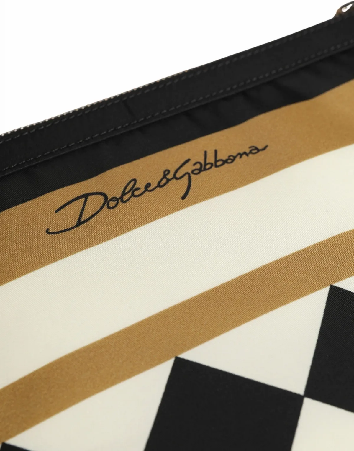 Checkered Logo Print Clutch