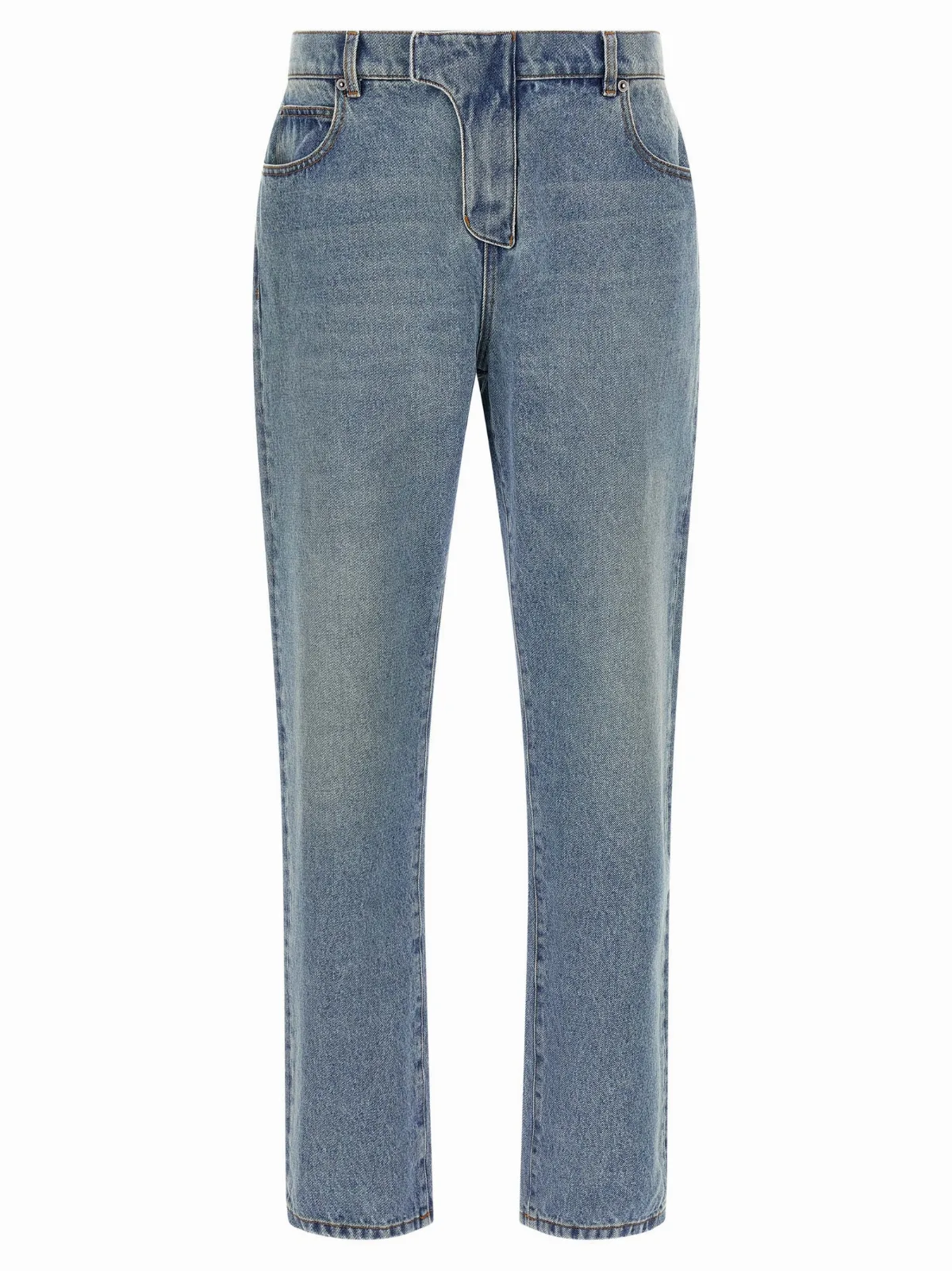 Stonewashed Cotton Denim Jeans