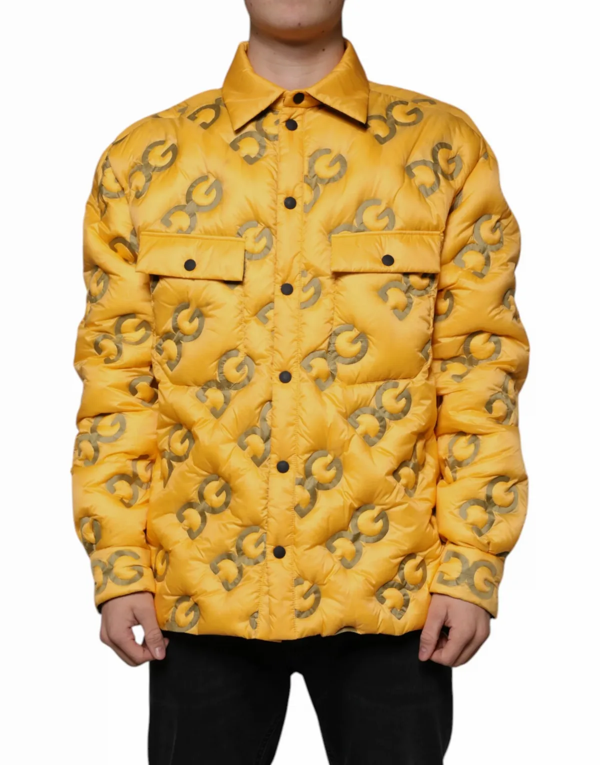 Logo-Patterned Padded Down Jacket