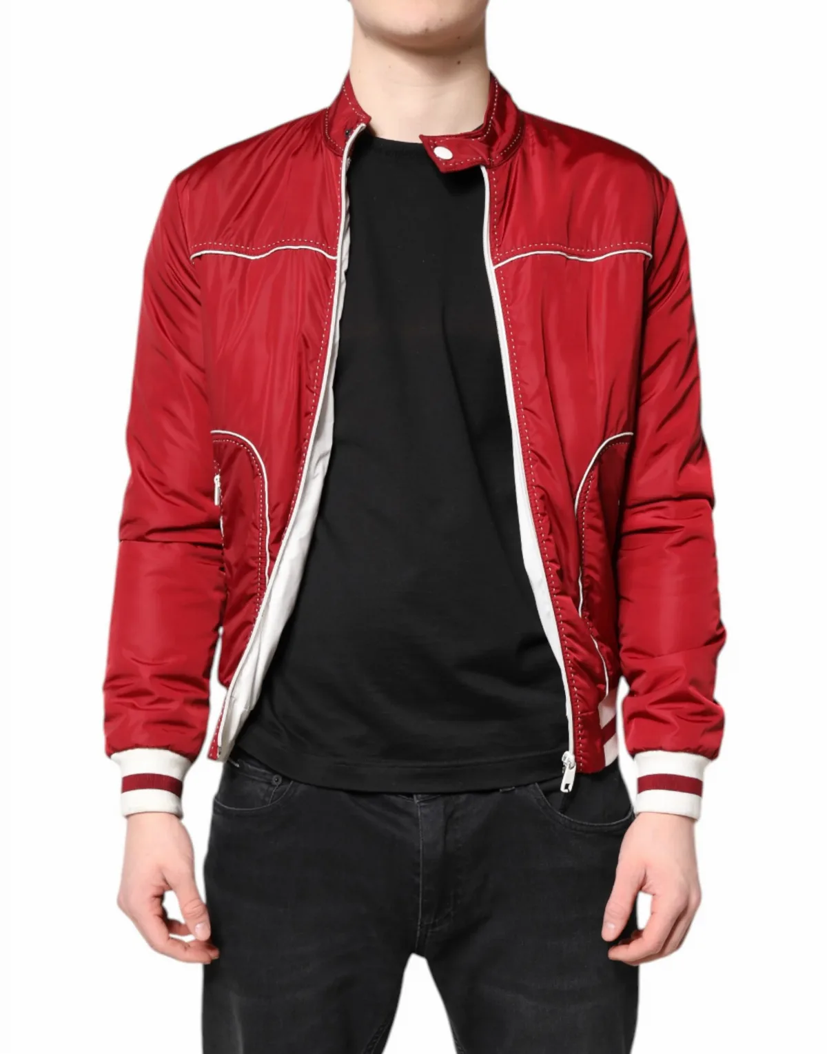 Nylon Full-Zip Bomber Jacket
