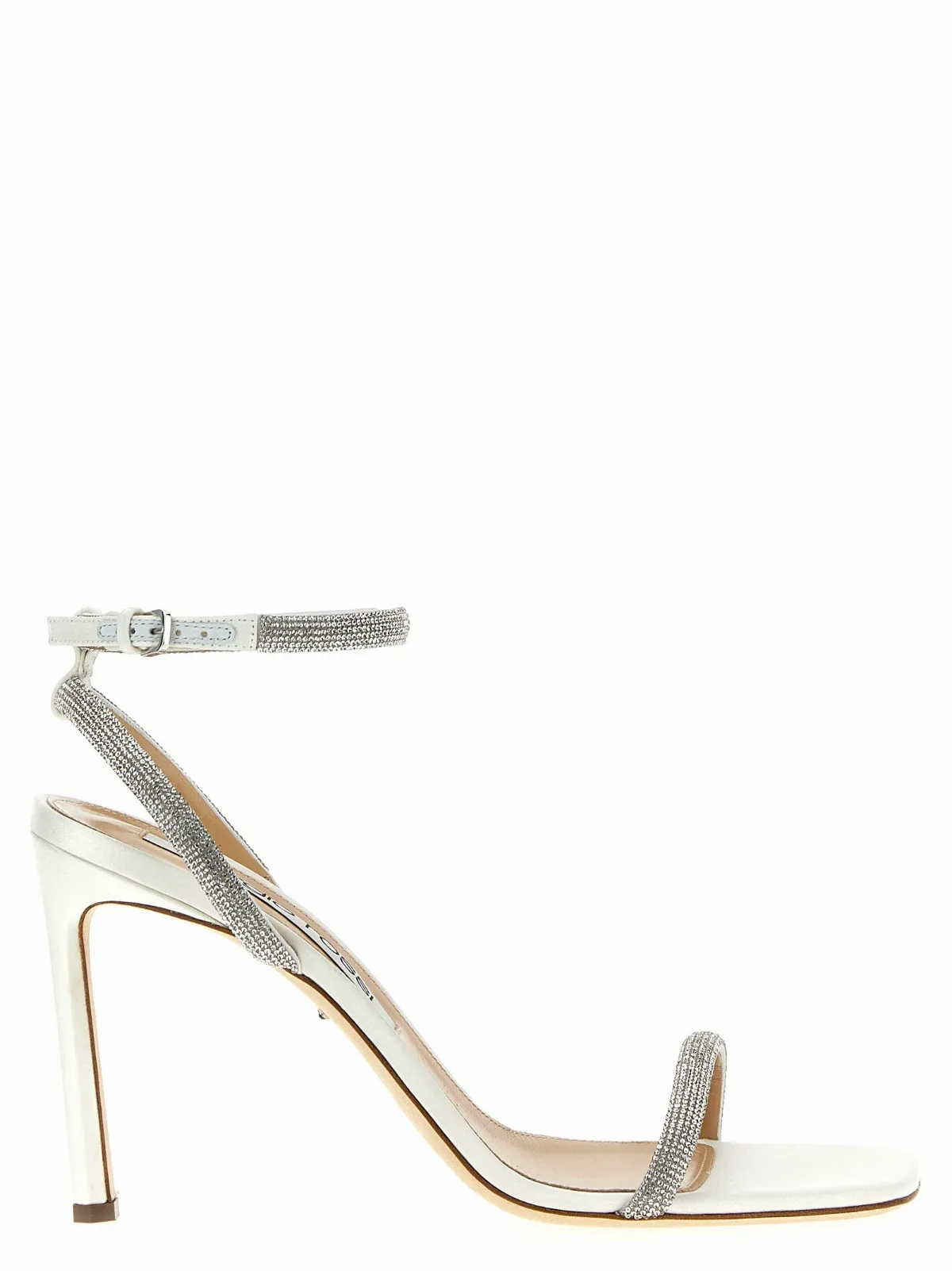 Rhinestone-Embellished Goatskin Heels