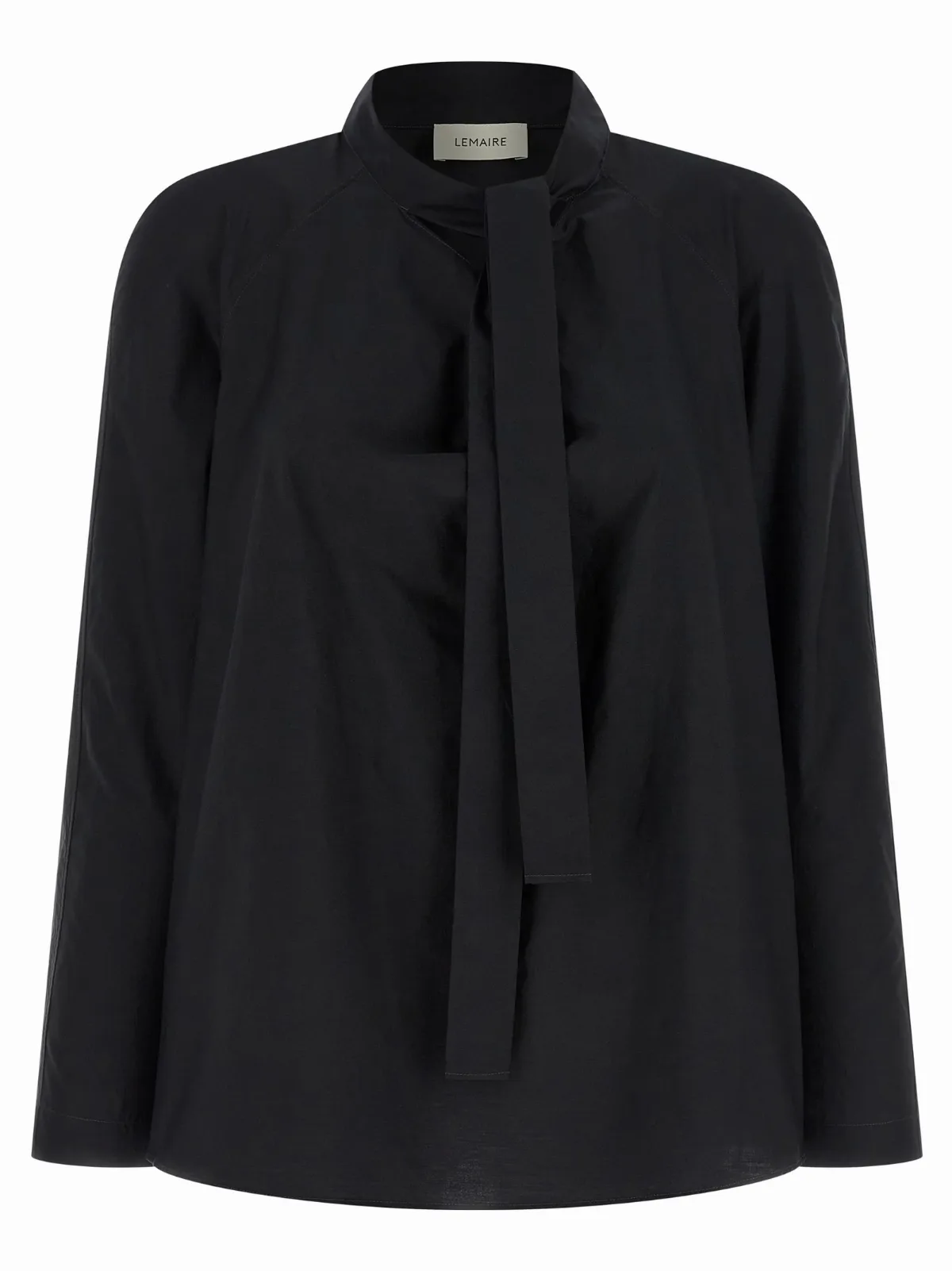 Cotton-Silk Blend with Knotted Scarf Blouse