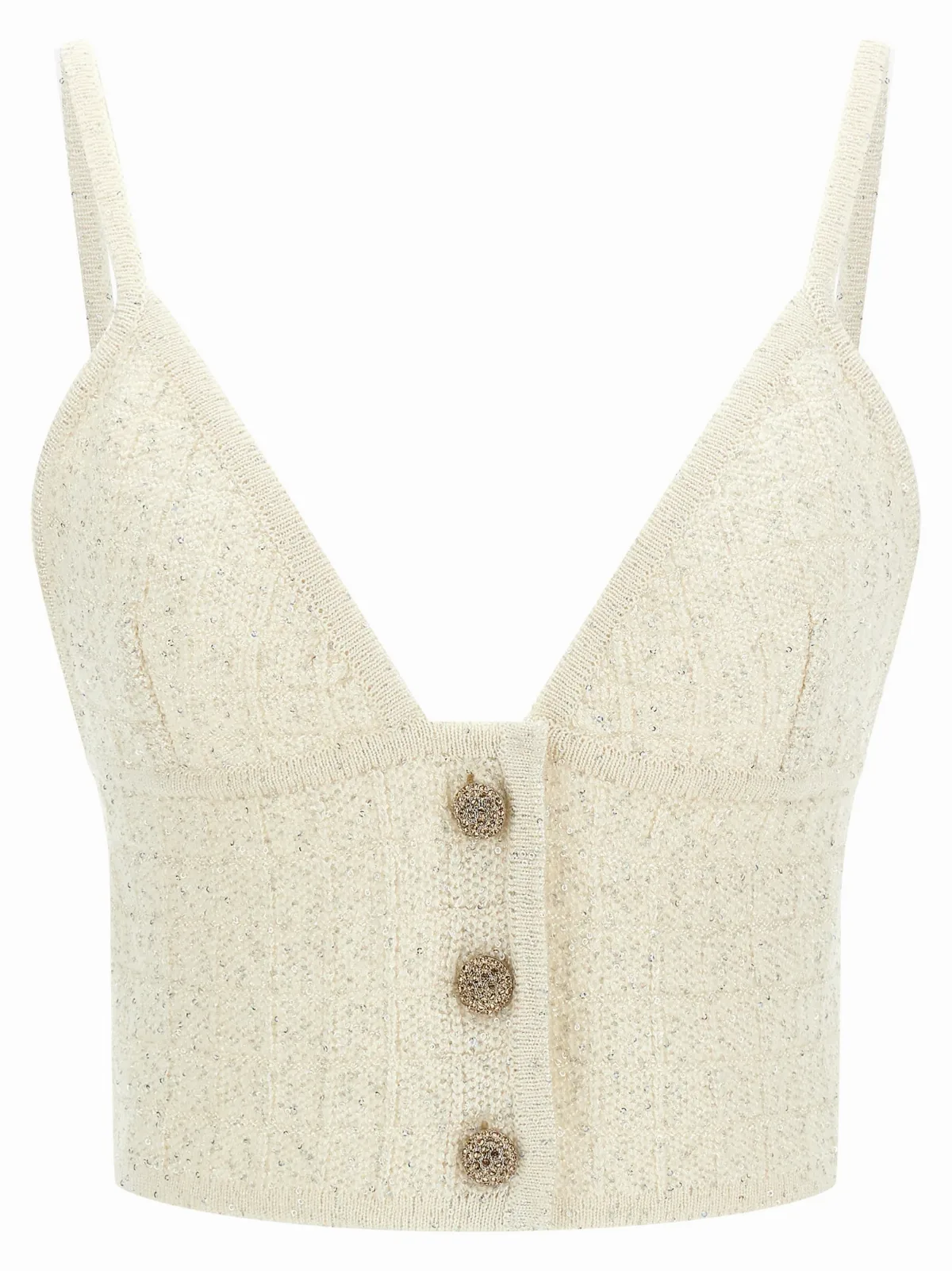 Sequin-Embellished Knit Tank Top