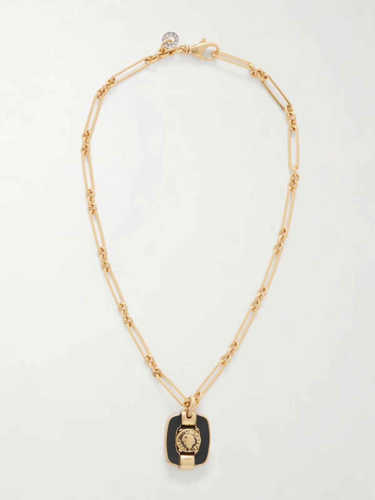 - Figura M Gold-plated Enamel Necklace -