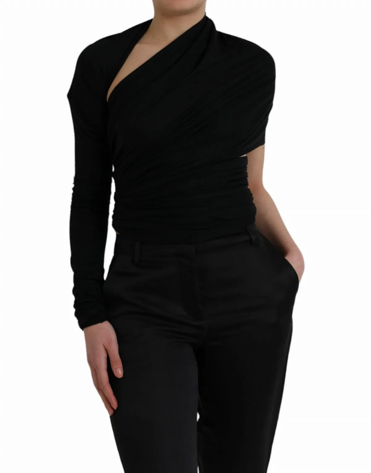 Cutout Wool Blouse