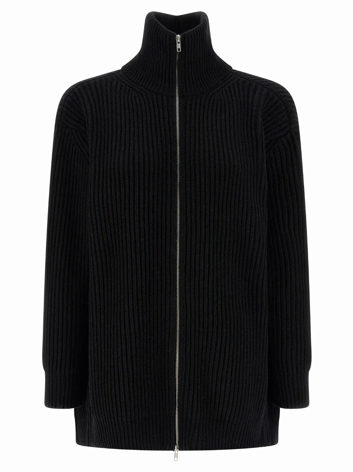 Ribbed Wool Knit Cardigan