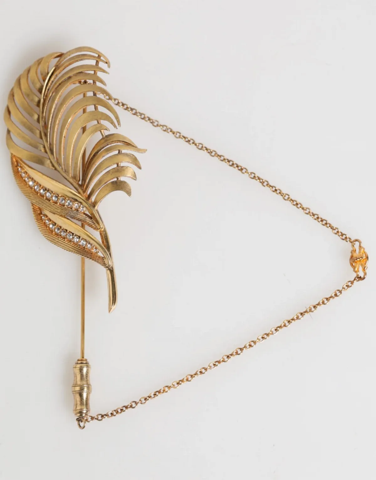 Leaf-Embellished Gold Lapel Pin by Dolce & Gabbana