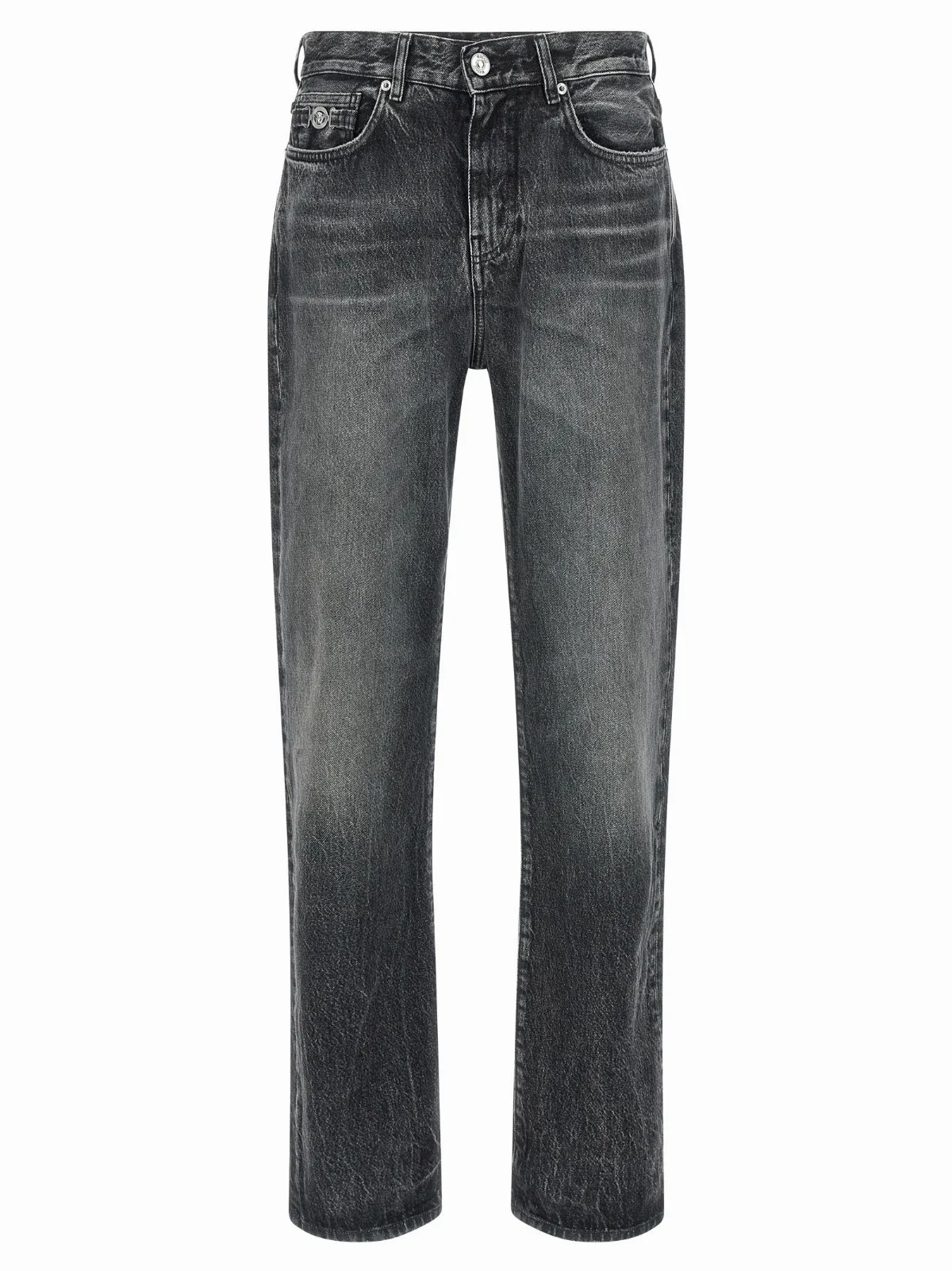 Stonewashed Straight-Leg Cotton Jeans
