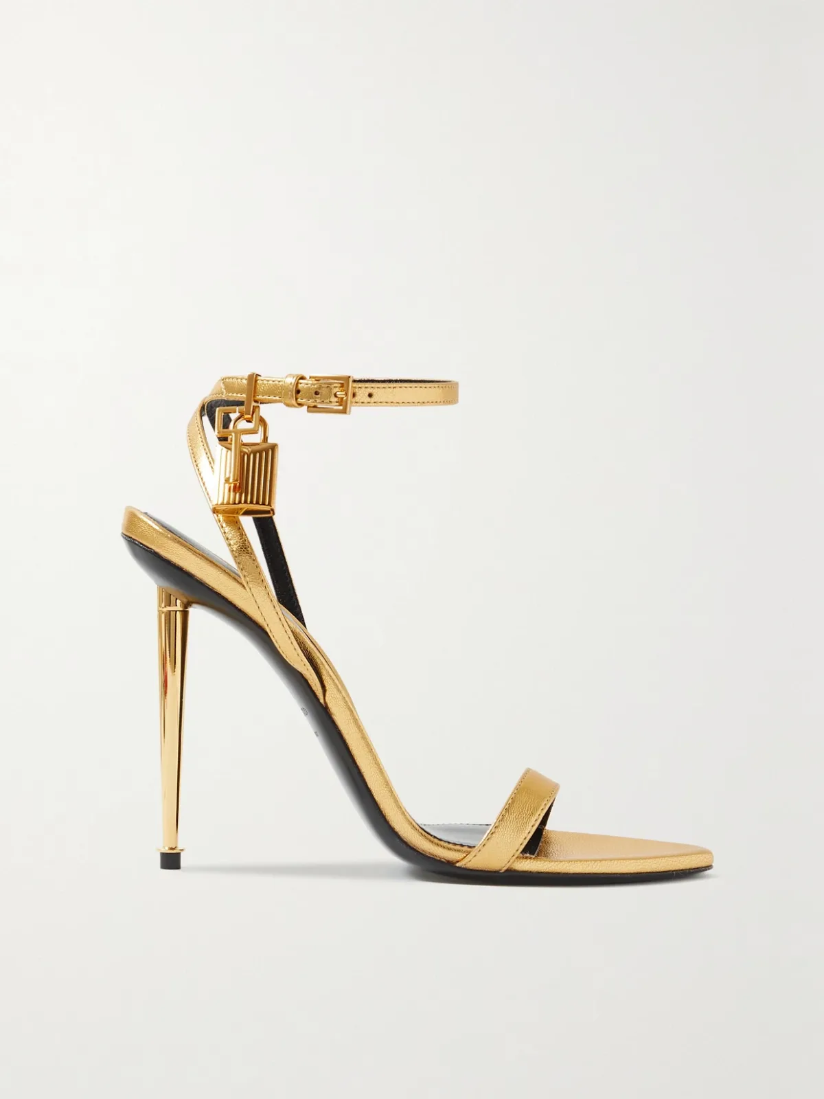 - Padlock Metallic Leather Sandals -