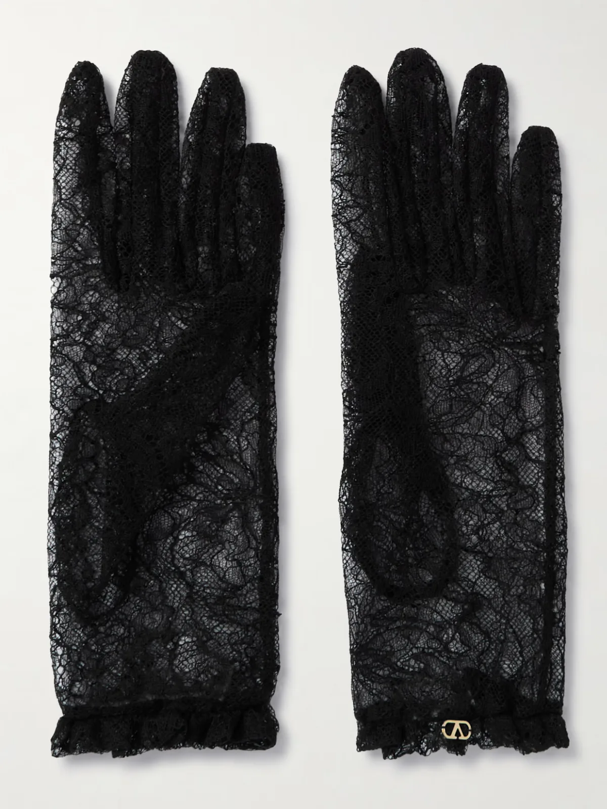 - Vlogo Embellished Lace Gloves -