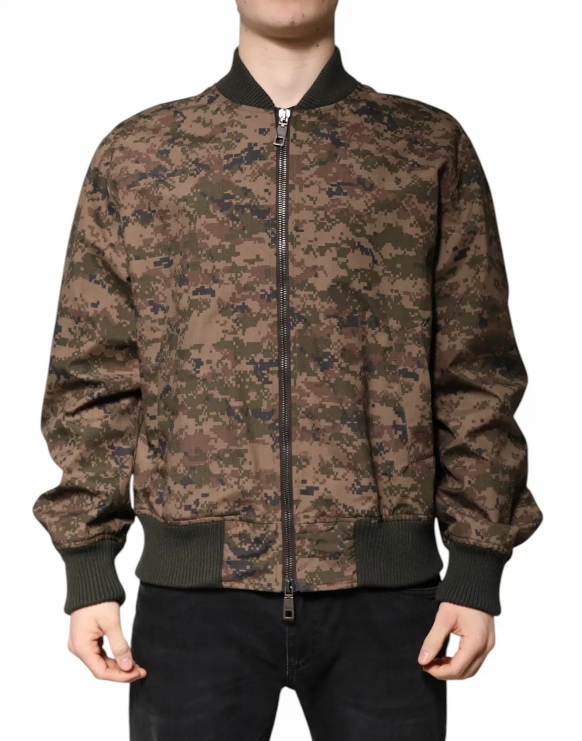 Camouflage Printed Bomber Jacket