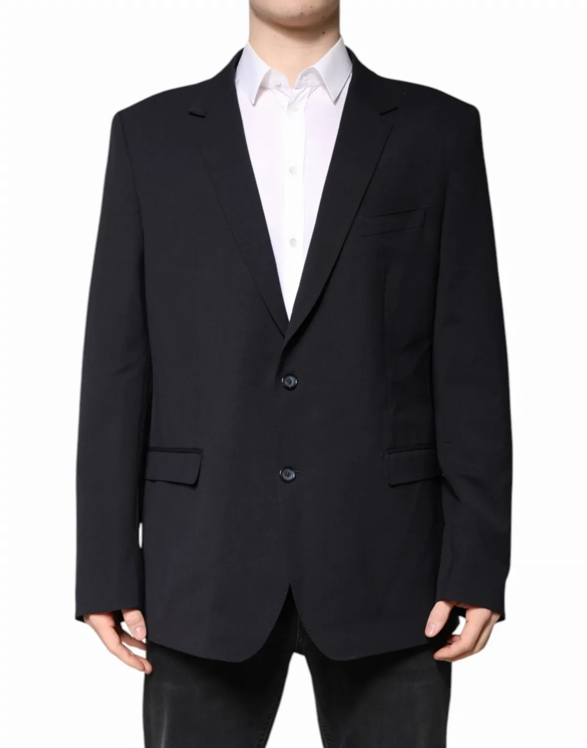 Virgin Wool Single-Breasted Blazer