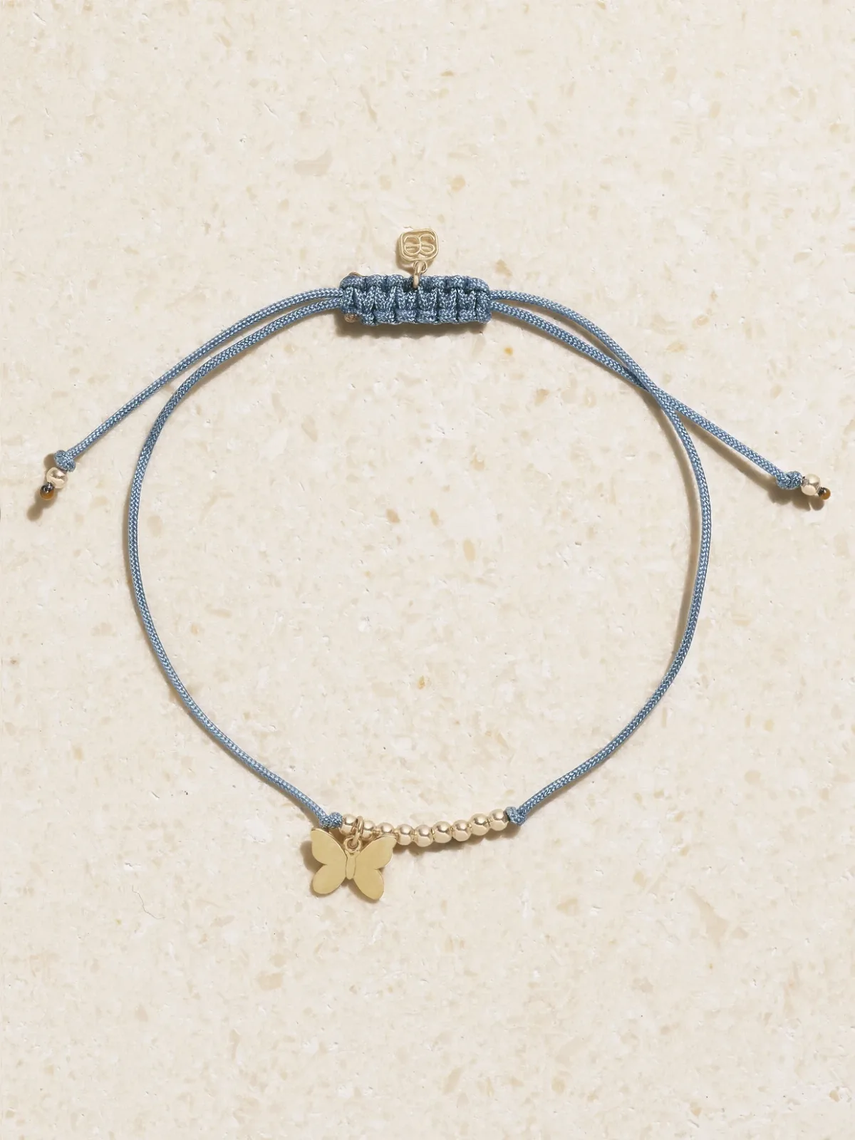 - Butterfly 14-karat Gold Cord Bracelet -