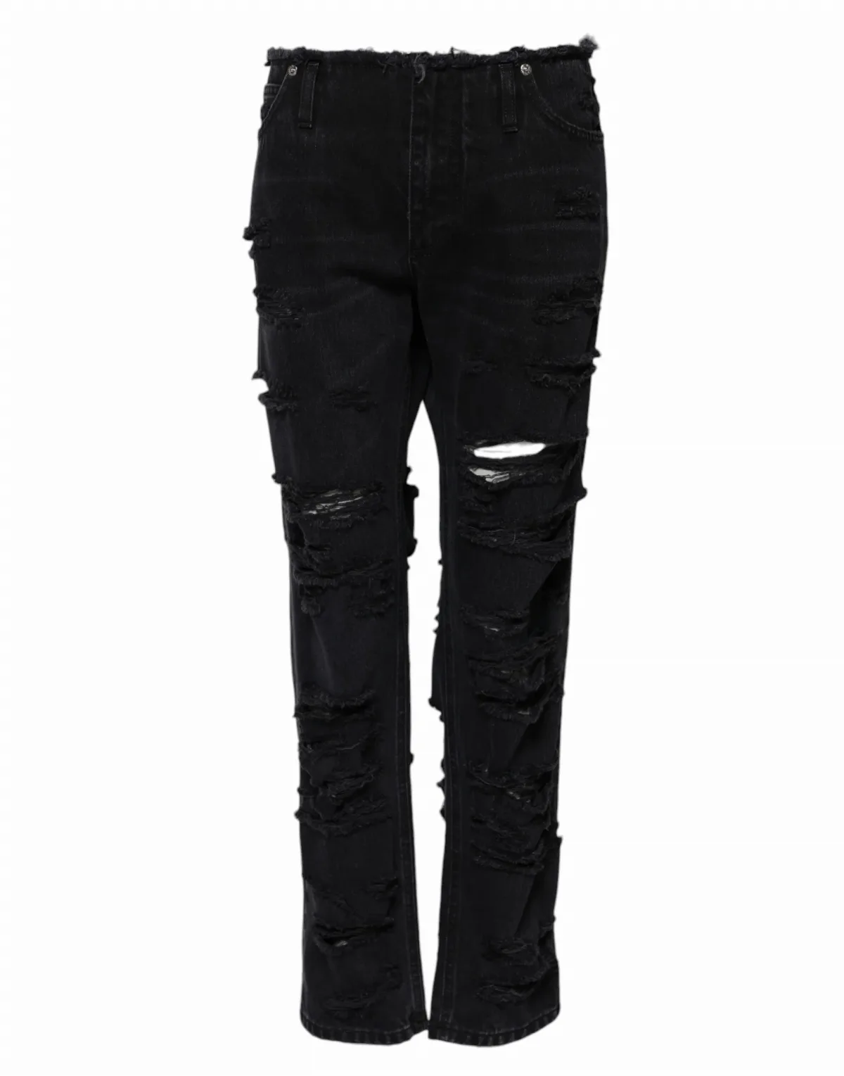 Tattered Cotton Denim Jeans by Dolce & Gabbana