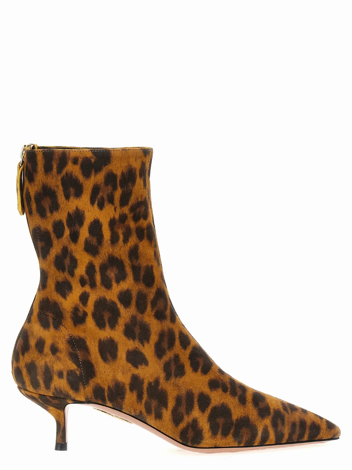 Leopard Print Suede Heel Boot