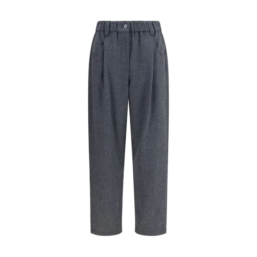 Merino Wool Pleated Trousers
