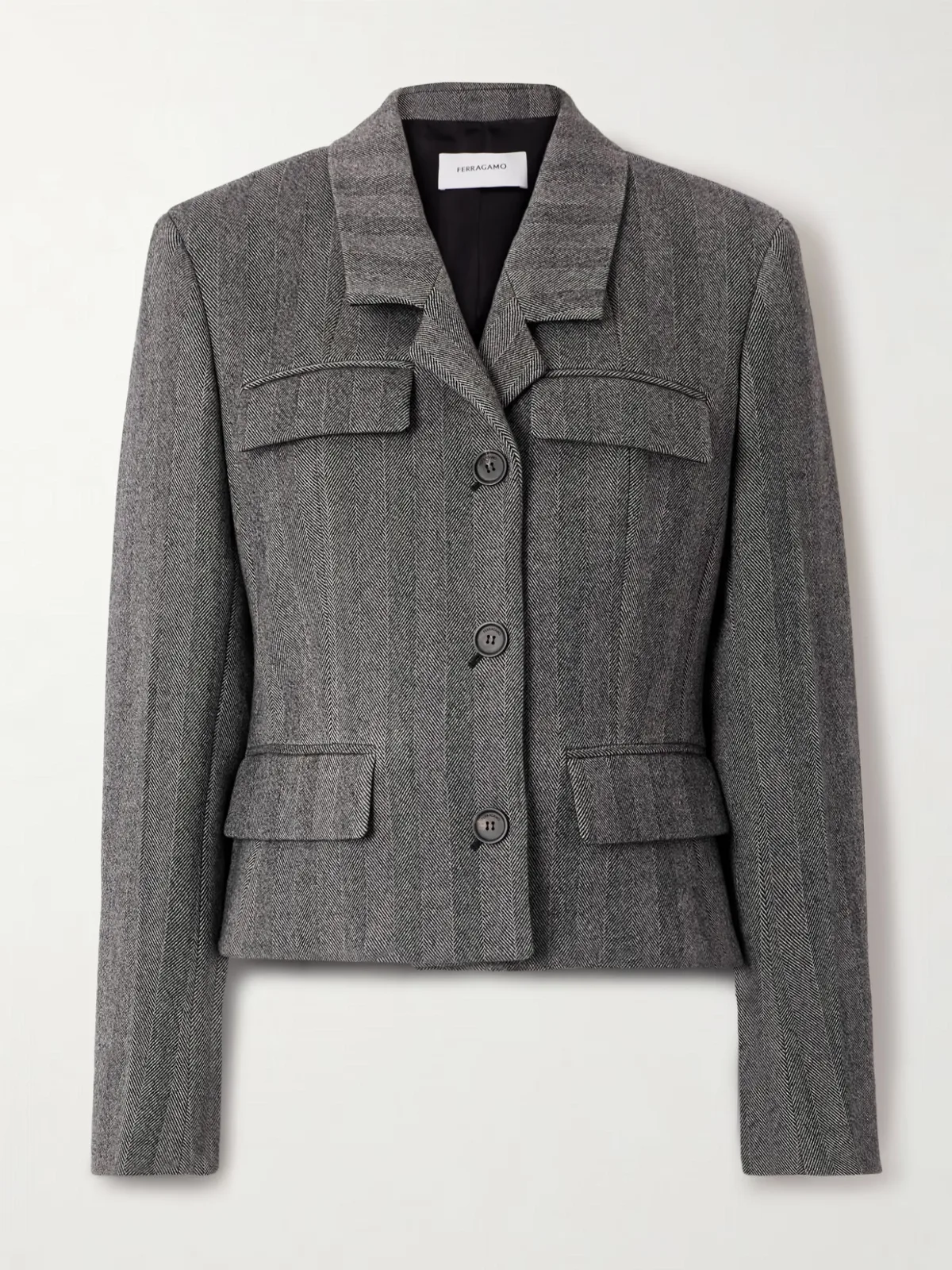 - Herringbone Wool-blend Blazer -