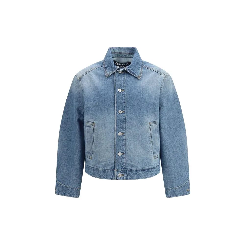 Button-Front Denim Jacket