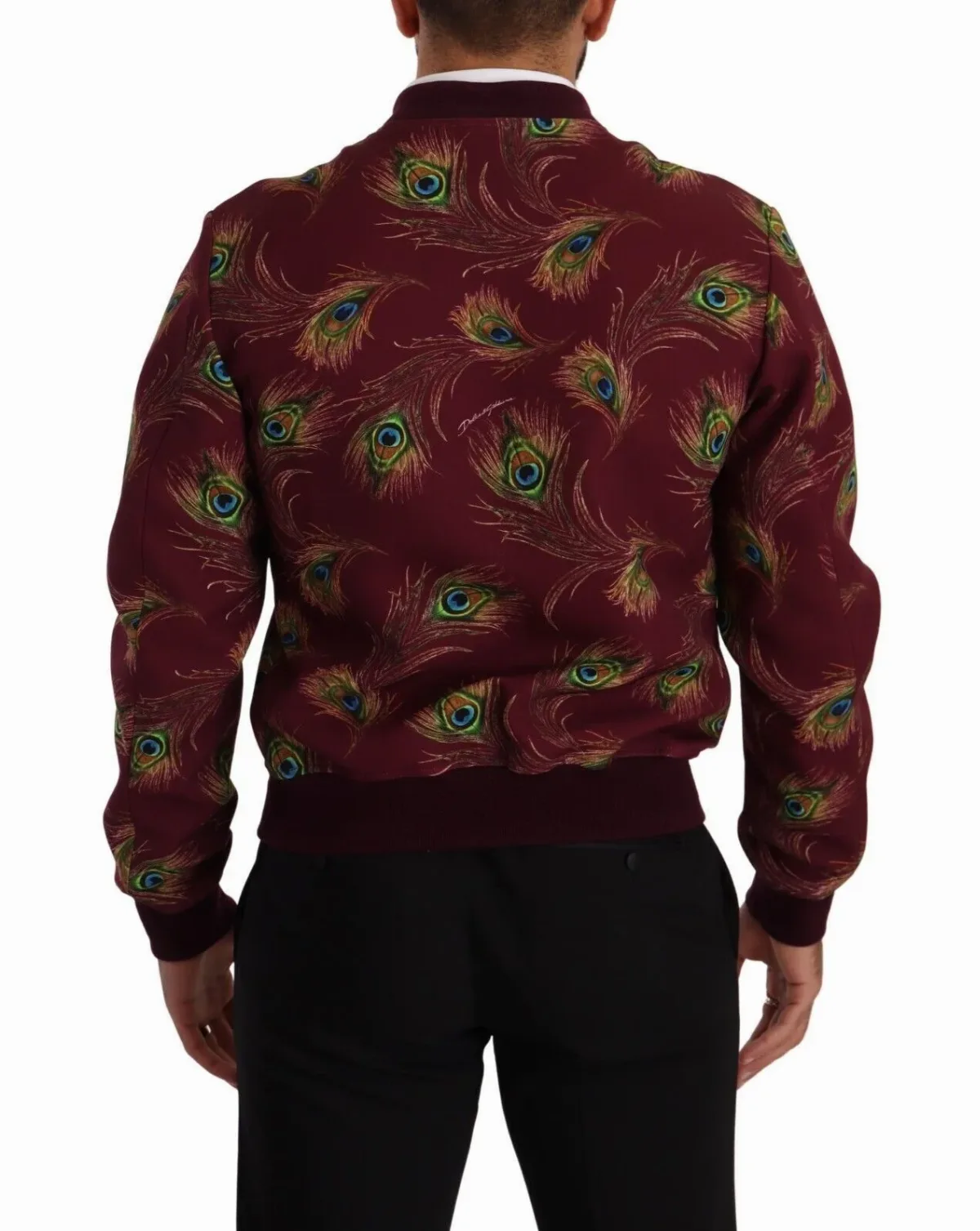 Peacock-Print Polyester Jacket