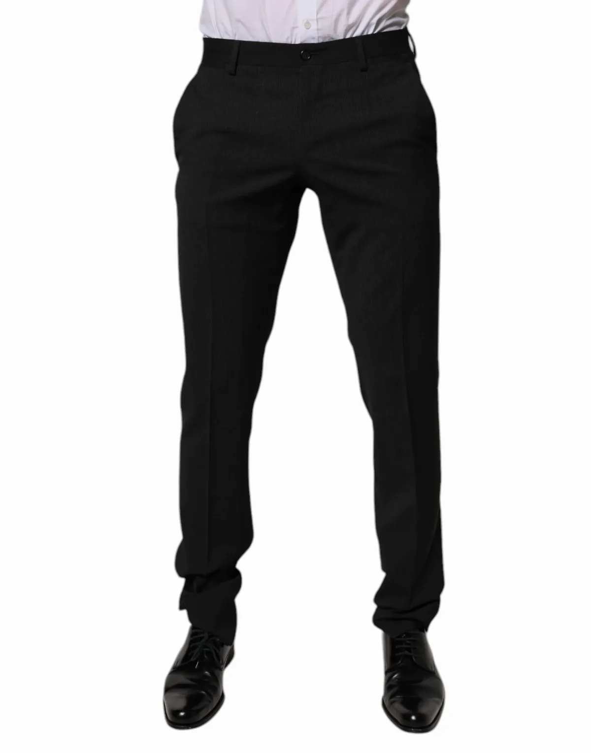 Wool-Blend Tapered Formal Trousers