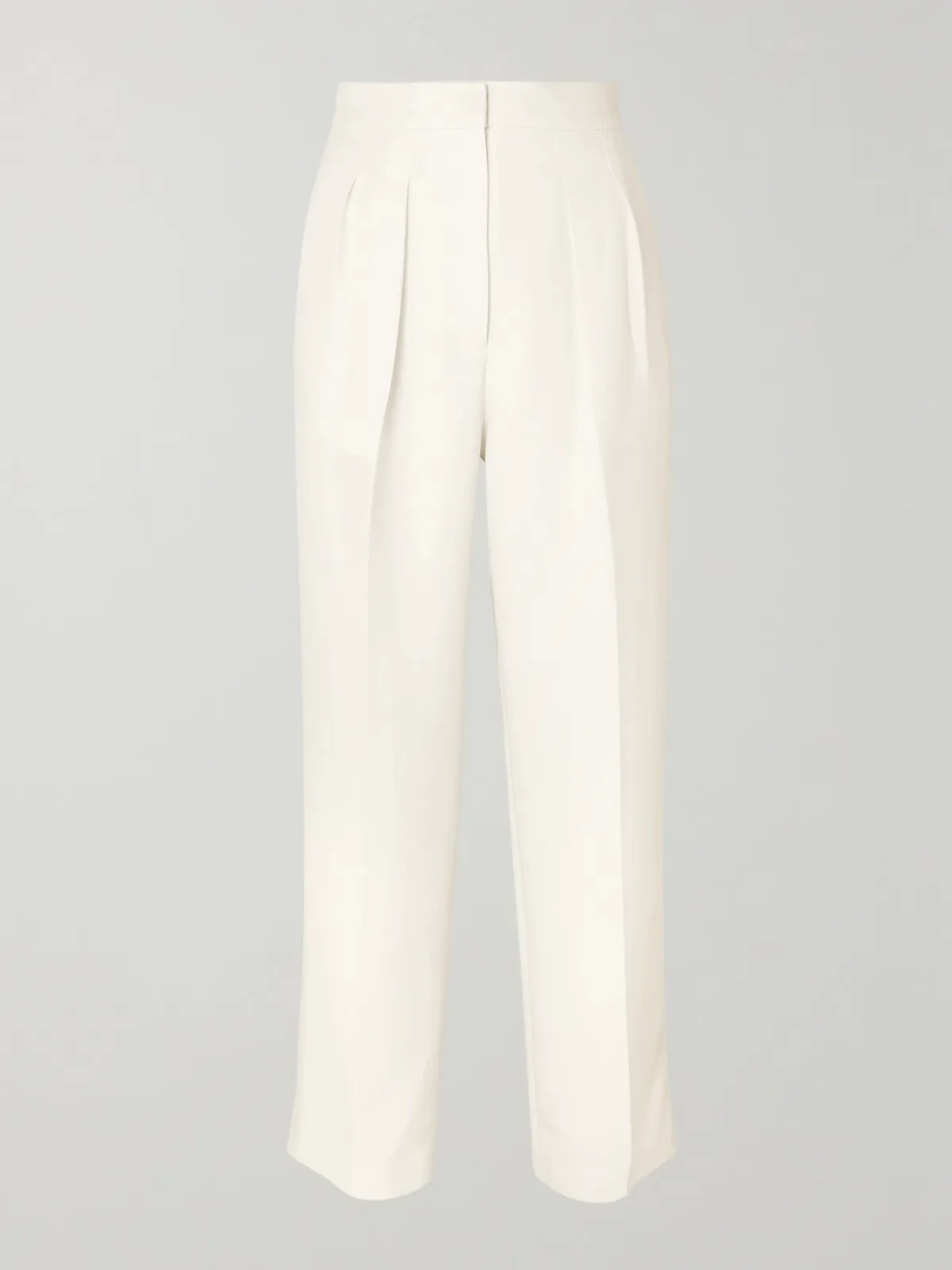 - Pleated Cady Straight-leg Pants -