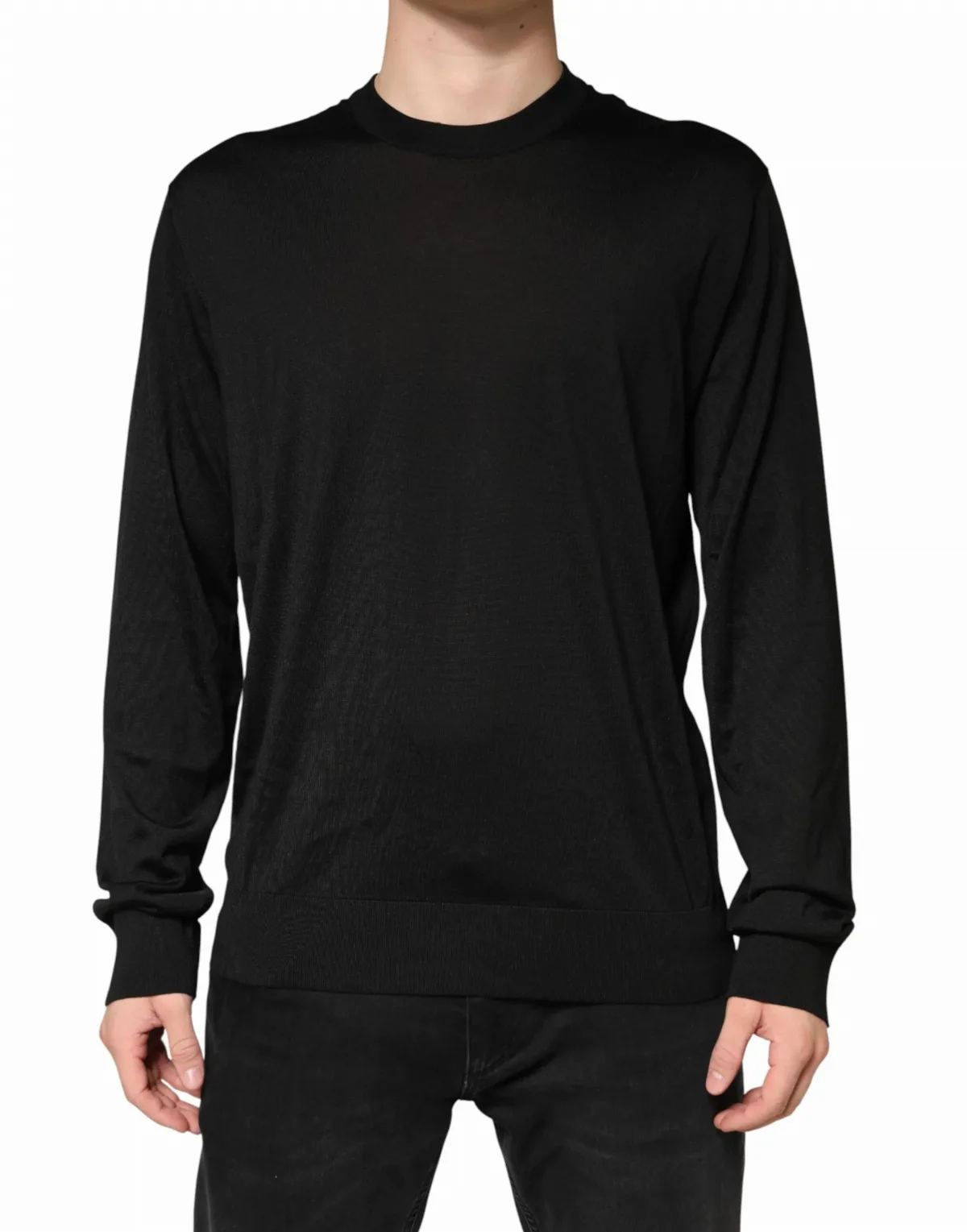 Silk Crew Neck Pullover Sweater
