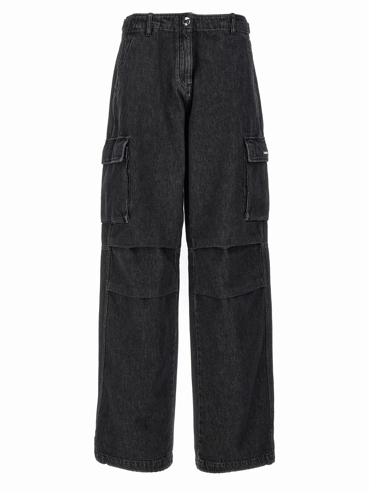 Wide-Leg Denim Cargo Jeans
