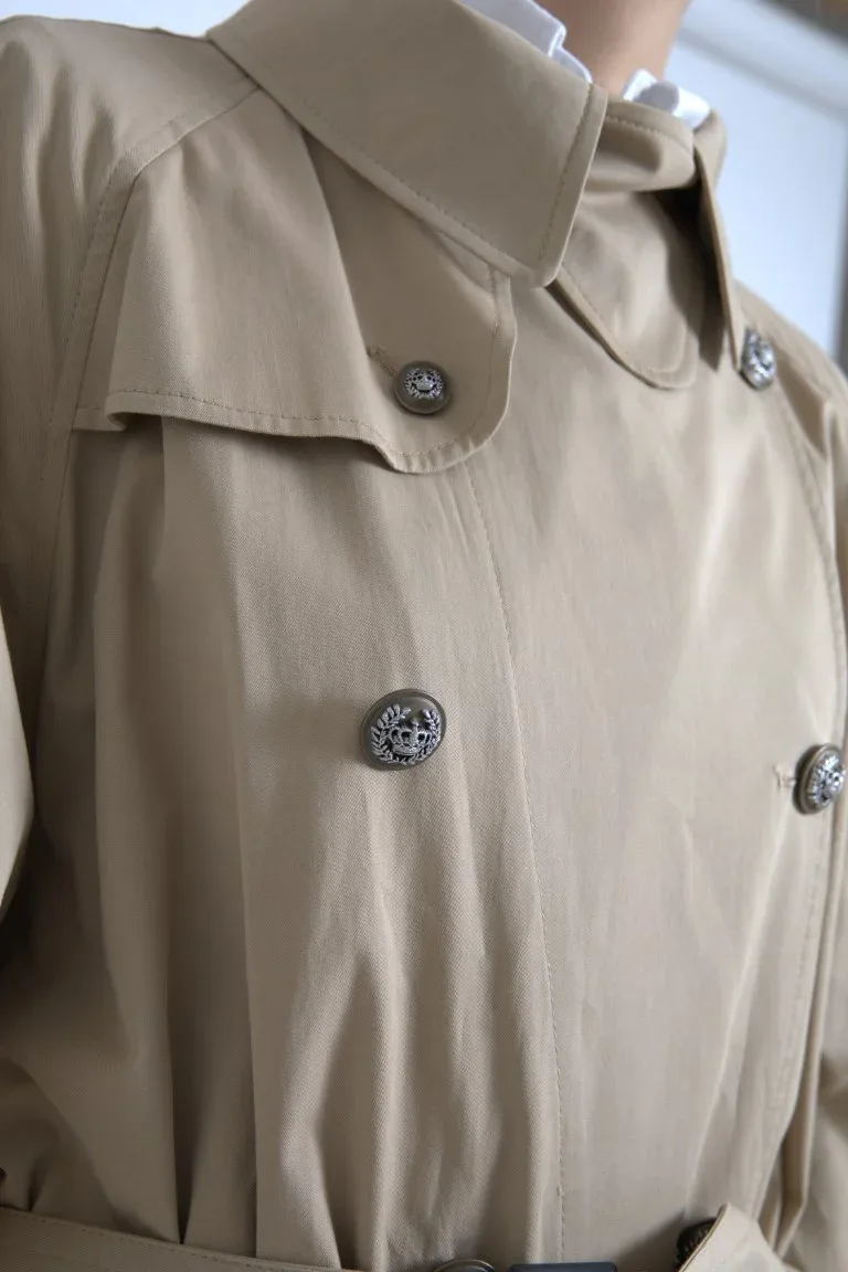 Double-Breasted Cotton Trench Coat by Dolce & Gabbana