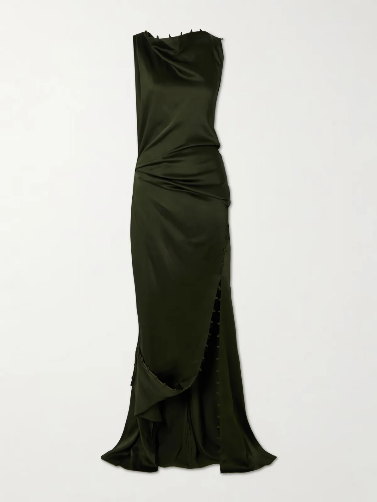 - Rouleaux Draped Satin Gown -