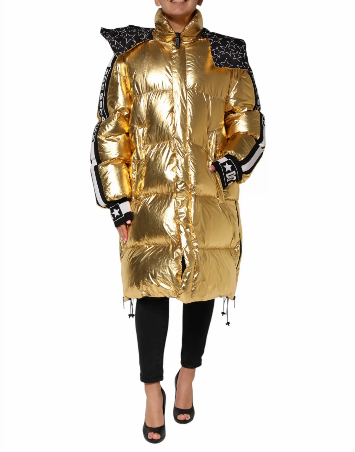 Metallic Quilted Puffer Down Jacket