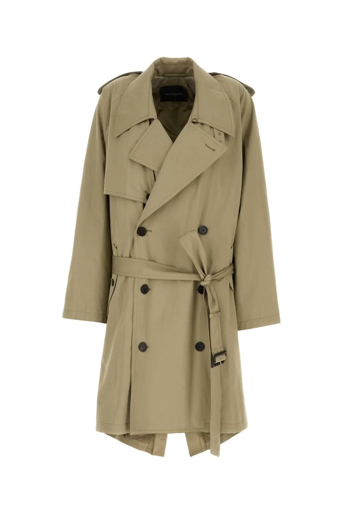 Draped Neck Trench Coat