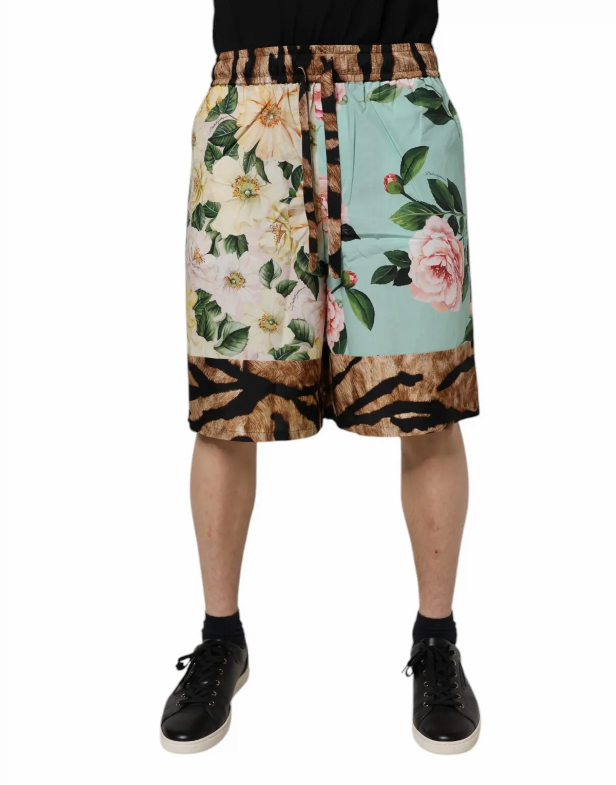 Floral Print Cotton-Silk Bermuda Shorts